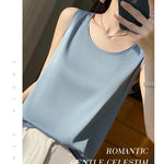 Women Tops Solid Spring Summer Casual Crop Tops Sexy O-neck Tank Tops Office Lady Pink White Top 2024 Fashion Korean Tank Top RT220
