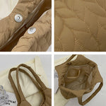 Lingge Embroidered Thread Women's Bag New Small Design Sense Handbag Simple And Large Capacity Shoulder Fabric Bag RT220