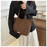 Fresh Sweet Girl Handbag Fashionable High End Corduroy Printed Shoulder Bag Leisure Shopping Commuter Women's Underarm Bag RT220