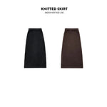 Maden Retro Knitted Skirt Solid Color Slit Fit with Single-side Slit Versatile A - line Skirt for Women's Autumn and Winter RT220