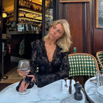 Fashionable Chiffon Blouse Elegant Slim Fit Tweed Style Flare Sleeve Top For Women Autumn 2024 New Arrival Smooths Your Silhouet RT220