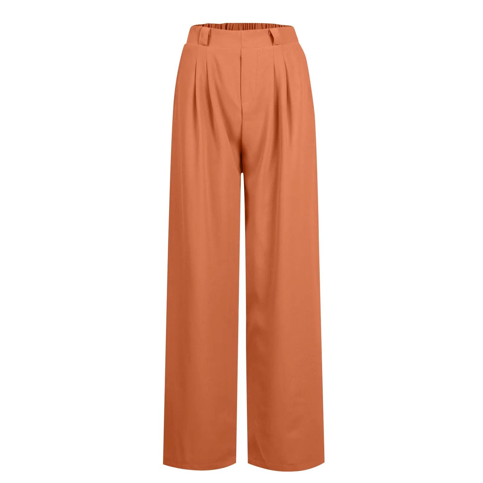 2024 New Pantalones De Mujer Women's Wide Leg Pants Elastic High Waisted Knit Casual Palazzo Pants Trousers With Pockets RT220
