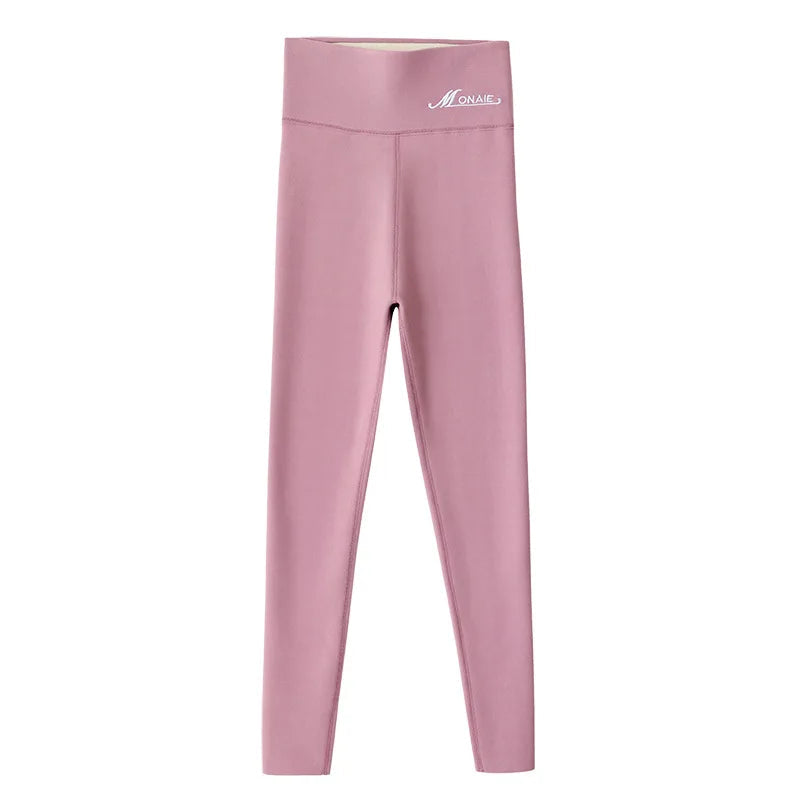 Women Leggings Winter Velvet Thickened Cotton Stretchy Legging High Waist Solid Casual Fleece Warm Tights Pants RT220