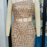 Sexy women's dress sequin halter sleeveless backless sequin evening dresses woman elegant party dresses cocktail prom dress XY15 RT220