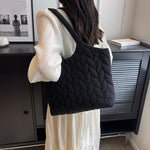 Lingge Embroidered Thread Women's Bag New Small Design Sense Handbag Simple And Large Capacity Shoulder Fabric Bag RT220