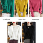 100% Merino Wool Knitted Sweater Autumn/Winter 2024 New Women's Round Neck Hollow Top 11 Color Pullover Versatile Coat NJR1107 RT220