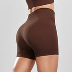 Women's Solid Color High Waist Simple Yoga Fitness Daily Ribbed Sports Cycling Leggings RT220