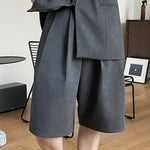 [LANMREM] Pleated Wool Shorts For Women High Waist Straight Office Lady Loose Clothing Korean Style 2025 Summer New 26D8692 RT220