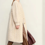 Women Fur Cardigan Thickened Long2025Spring And Autumn V-neck Jacket Female Loose Simple Leisure With Buttons Faux Fur Mink Coat RT220