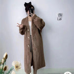 Women Fur Cardigan Thickened Long2025Spring And Autumn V-neck Jacket Female Loose Simple Leisure With Buttons Faux Fur Mink Coat RT220