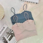 2024 Fashion Summer Sexy Sports Bras for Women Push Up Lingerie Ice Silk Seamless Word Sling Female Tube Top White Top Tanks RT220