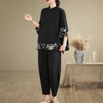 Oversized Summer Pullover T-Shirt Tops Women Print Patchwork Fashion Casual Loose Pleated Ladies Blouses Short Sleeve Woman Tops RT220