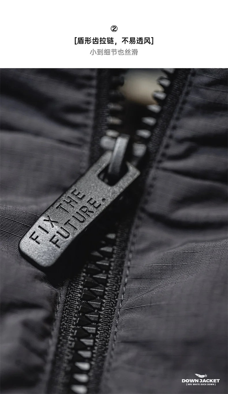 Maden Women Down Jacket Autumn Winter 90% White Duck Down Thickened and Warm Stand Collar Outerwear Coat Windproof Jacket RT220