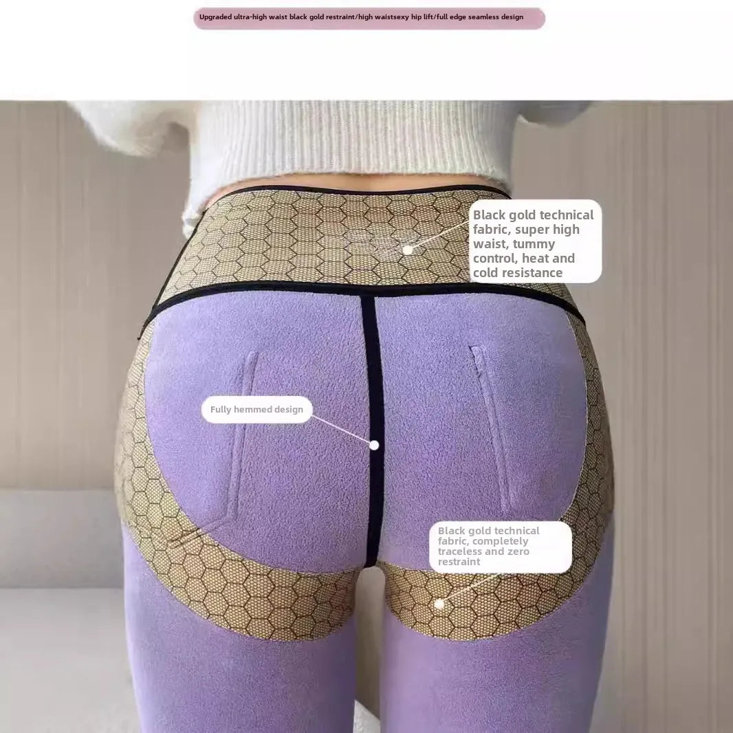 Thickened Black Gold 600g Micro Flared Shark Suit Women's Outerwear High-Waisted Slimming Bell-Bottom Pants High Elasticity RT220