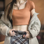 Maden Women Down Jacket Autumn Winter 90% White Duck Down Thickened and Warm Stand Collar Outerwear Coat Windproof Jacket RT220