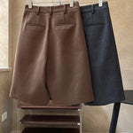 [LANMREM] Pleated Wool Shorts For Women High Waist Straight Office Lady Loose Clothing Korean Style 2025 Summer New 26D8692 RT220