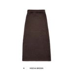 Maden Retro Knitted Skirt Solid Color Slit Fit with Single-side Slit Versatile A - line Skirt for Women's Autumn and Winter RT220