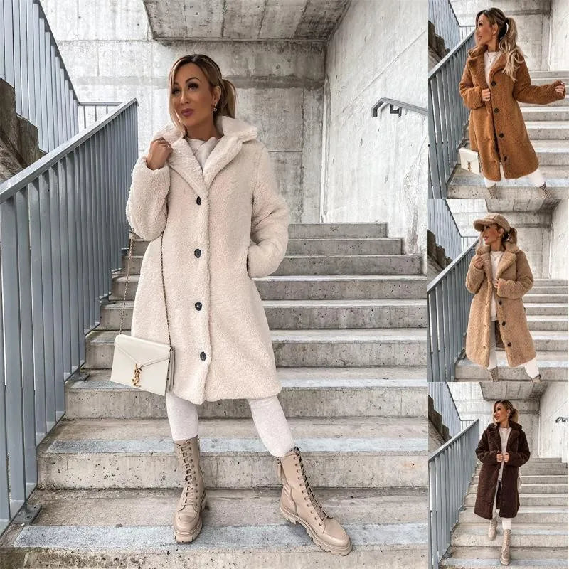 Women Faux Fur Thin Long Coat Warm Autumn Winter Teddy Female Casual Coat Oversized Soft Fluffy Fleece Jackets Overcoat RT220