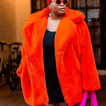 Thick Faux Fur Jacket Women Wine Red Autumn Winter Korean Maxi Coat Long Warm Luxury Fur Black Parkas Bontjas Furry Outerwear RT220
