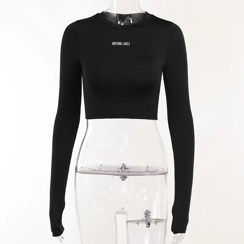 European and American Spring/Summer Round Neck Long Short sleeved 3/4 Shorts Two piece Women's Fashion Sports Versatile Set RT220