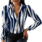 Office Lady Shirt Leopard Single Breasted Spring Autumn Temperament Lapel Blouse for Daily Wear RT220