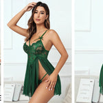 New Sexy Nightgown White Lace Babydoll Set Women's Romantic Sheer Floral Lingerie Flowy Skirt Chemise Mini Dress Hot Sale Nighty RT220