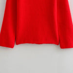 TRAFZA Women's Fashion Solid Off Shoulder Sweaters Casual Long Sleeve Folding Slim Fit Pullover Autumn Female Sexy Knitted Tops RT220