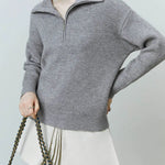 Fashion Women Sweaters 2025 LOOSE Zipper Design Pullovers Casual Solid Turtleneck Thickening Pink Knitted Winter Women's Sweater RT220