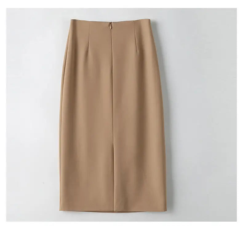 Office Lady Fashion Slim Solid Skirt Koreon Clothing Spring Summer Streetwear New High Waist Elegant Straight Midi Casual Skirts RT220