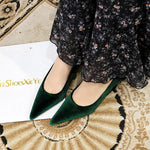 Western Style Fashion Simplicity Party Women Shoes 4.5cm Thin Heels Mid-heels Shallow Pointed Toe Flock Ladies Shoes Wine Red RT220