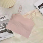 2024 Fashion Summer Sexy Sports Bras for Women Push Up Lingerie Ice Silk Seamless Word Sling Female Tube Top White Top Tanks RT220