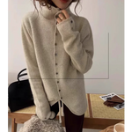 Soft Waxy Cashmere Knit Cardigan European Style Single-Breasted Sweater Long Sleeve Autumn Winter Fashionable Outerwear RT220
