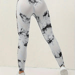 Women Seamless Tie Dye Hollow out Sports Pant Yoga Gym High Waist Workout Leggings Stretchy Women's Activewear RT220
