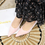 Western Style Fashion Simplicity Party Women Shoes 4.5cm Thin Heels Mid-heels Shallow Pointed Toe Flock Ladies Shoes Wine Red RT220