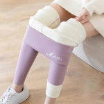 Women Leggings Winter Velvet Thickened Cotton Stretchy Legging High Waist Solid Casual Fleece Warm Tights Pants RT220
