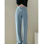 Autumn Spring Jeans Women Denim Pants Vintage Straight Trousers Fashion Female White Black Solid Loose Casual Wide Leg Pants RT220