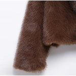 Luxury Lapel Faux Fur Short Coat For Women Casual Fluffy Full Sleeve Warm Female Jacket Autumn Winter Lady Commuter Outerwears﻿ RT220