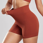 Women's Solid Color High Waist Simple Yoga Fitness Daily Ribbed Sports Cycling Leggings RT220