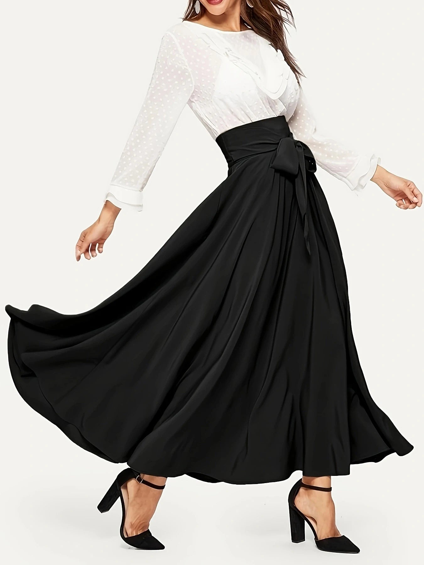 Women's high waist skirt fashion slimming belt skirt spring summer long skirt RT220