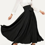 Women's high waist skirt fashion slimming belt skirt spring summer long skirt RT220