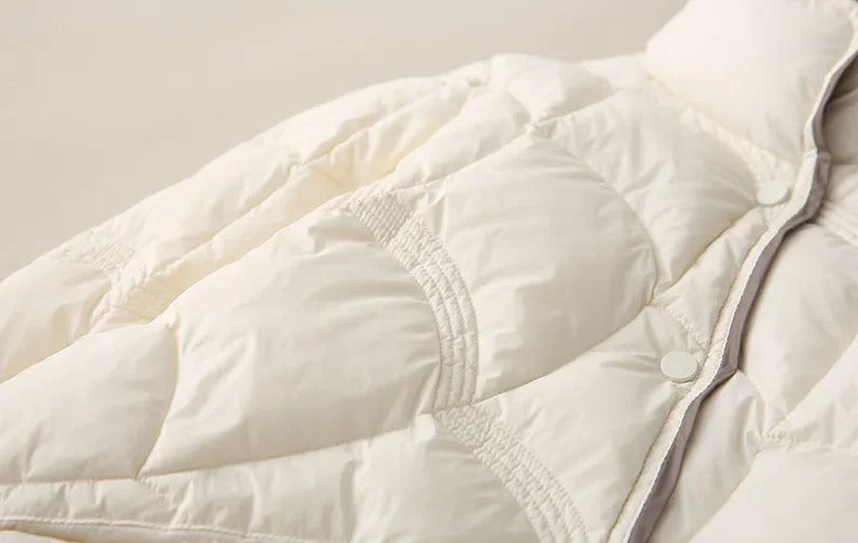 2024 Winter New Fashion Stand Collar X-Long Women Down Jackets Female Casual Loose Ultra Lightweigh White Duck Down Warm Coat RT220