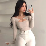 Sexy Tank Top Cropped Inner Strapless Long Sleeve Cover Up Outer Wear 2-piece Set Women's Summer Fashionable Suit RT220
