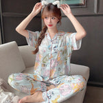 Honey Peach Print Lace Korean Ins Style Pajamas Women Y2k Three-piece Set Classy Sweet Cute Lady Lounge 2024 New Spring Homewear RT220