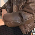Women Leather Down Jacket Winter 2025 High End Genuine Sheepskin Down Coat Outdoor Thicked Warm Short Puffer Jacket Streetwear RT220