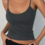 Women's Backless Cami Crop Top Summer Solid Color Casual Sleeveless Streetwear Y2K Top RT220