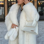 Tossy Winter Fur Feather Overcoat For Women Loose Cardigan Solid Luxury Elegant Jacket Clothes Warm 2025 Fur Feather Outwear RT220