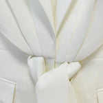 HIGH STREET Newest 2024 Designer Runway Suit Set Women's Lacing Belt Blazer Pleated Zip Pants Set 2pcs Set RT220