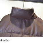 Women Leather Down Jacket Winter 2025 High End Genuine Sheepskin Down Coat Outdoor Thicked Warm Short Puffer Jacket Streetwear RT220