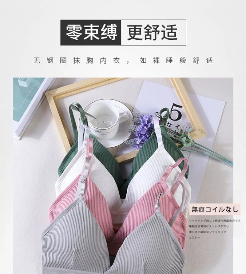 Women Yoga Sports Bras Triangle Cup Underwear Female Breathable Wrapped Tube Top Sexy Beauty Back Adjustable Sling Bra Vest RT220