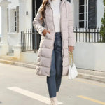Winter New Hooded Mid Length Slim Fit Warm Long Sleeve Solid Color Jacket For Women,3 Colors RT220